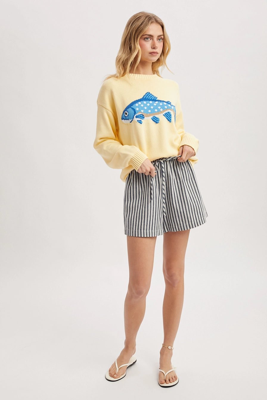 Kiana Striped Drawstring Shorts - Elle Maxine