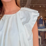 Kiera Bubble Hem Top - Whisper White - Elle Maxine