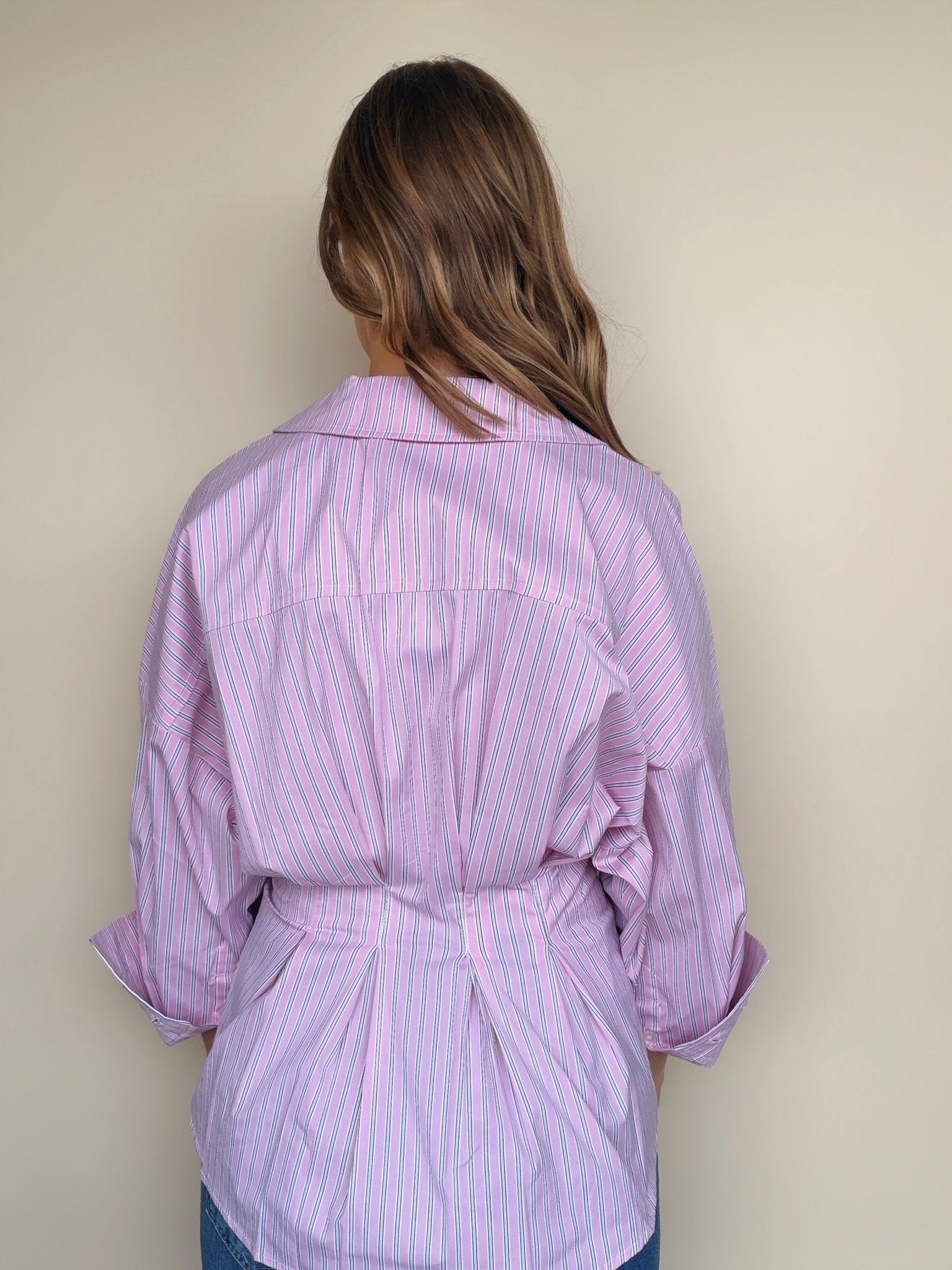 Kiki Pintuck Striped Button Down - Elle Maxine
