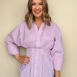 Kiki Pintuck Striped Button Down - Elle Maxine