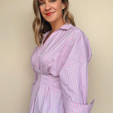 Kiki Pintuck Striped Button Down - Elle Maxine