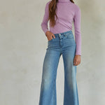 Kyla Knit Turtleneck Top - Lavender - Elle Maxine