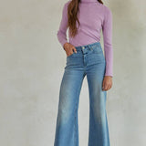 Kyla Knit Turtleneck Top - Lavender - Elle Maxine