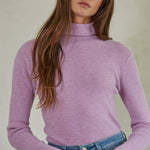 Kyla Knit Turtleneck Top - Lavender - Elle Maxine