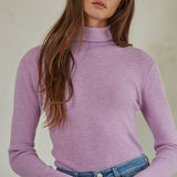 Kyla Knit Turtleneck Top - Lavender - Elle Maxine