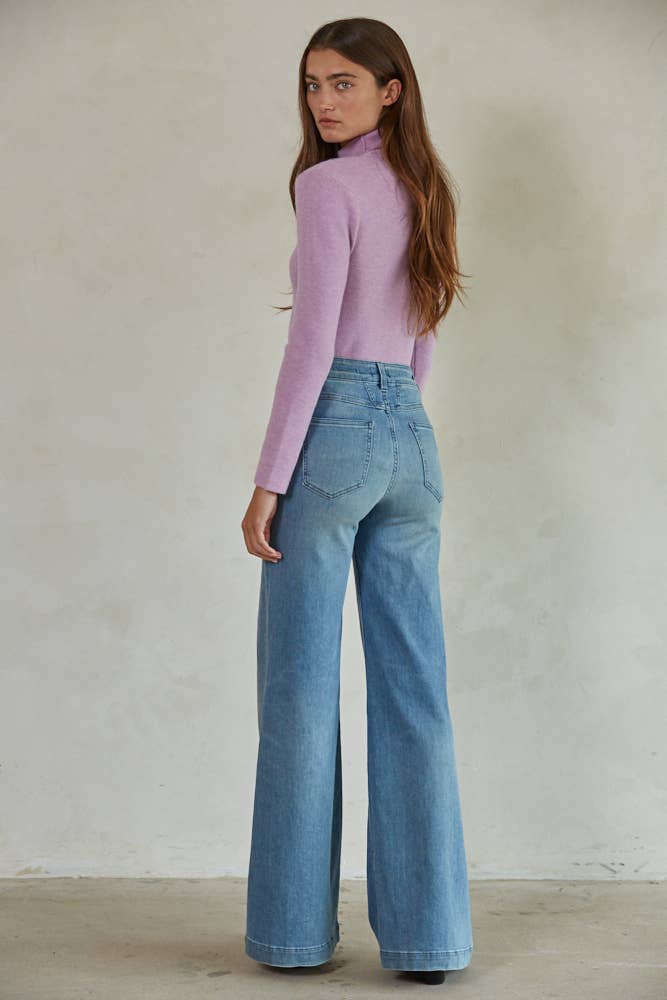 Kyla Knit Turtleneck Top - Lavender - Elle Maxine