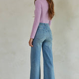 Kyla Knit Turtleneck Top - Lavender - Elle Maxine