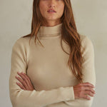 Kyla Knit Turtleneck Top - Taupe - Elle Maxine