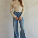 Kyla Knit Turtleneck Top - Taupe - Elle Maxine