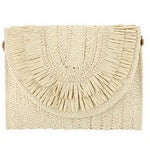 Ladies Cross Body Straw Clutch Bag - Elle Maxine