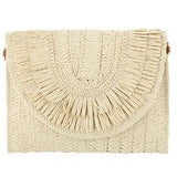 Ladies Cross Body Straw Clutch Bag - Elle Maxine