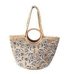 Ladies Natural Jute Tote Handbag - Elle Maxine