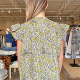 Lagos Blouse - Citron Floral - Elle Maxine