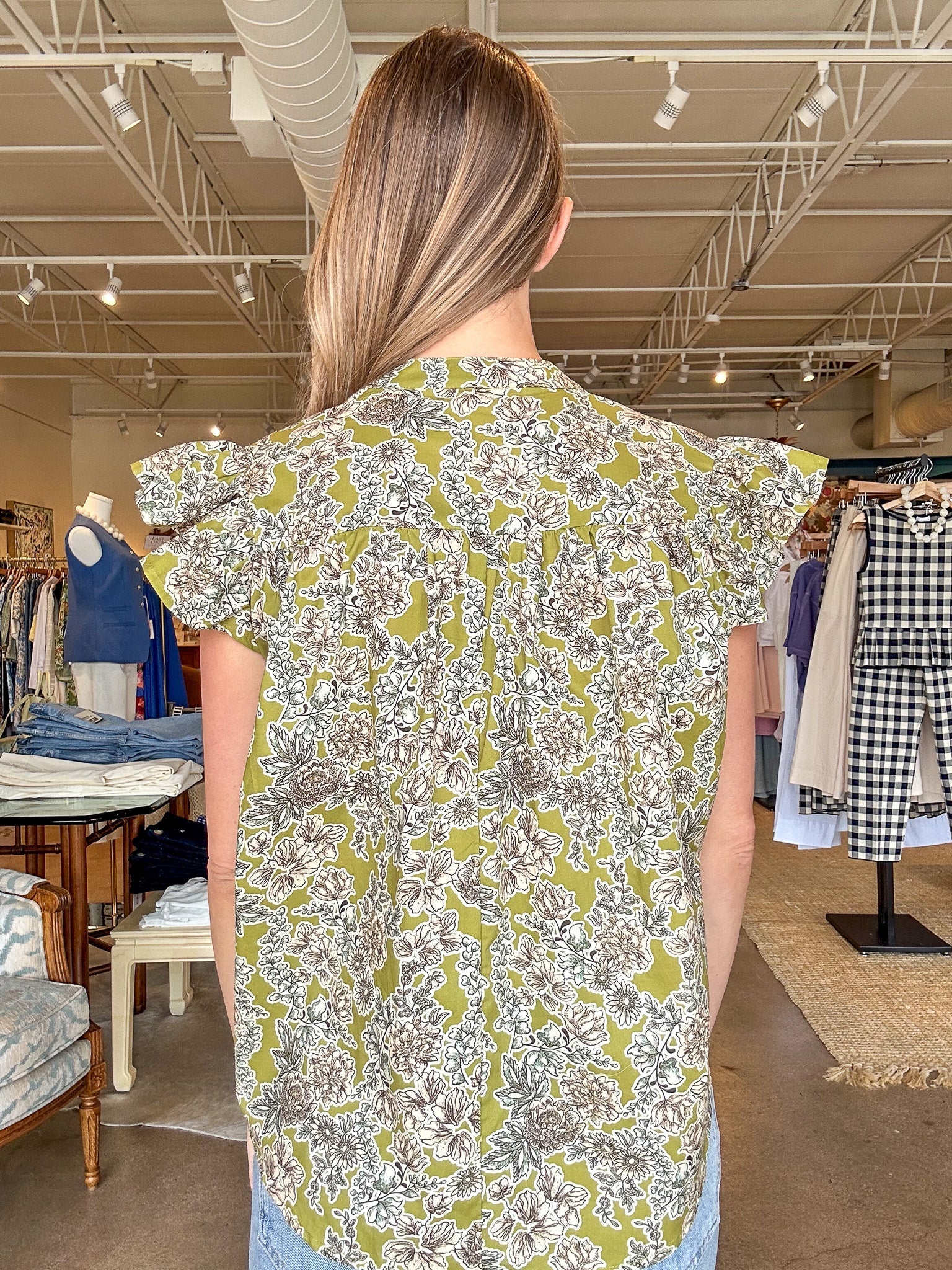 Lagos Blouse - Citron Floral - Elle Maxine