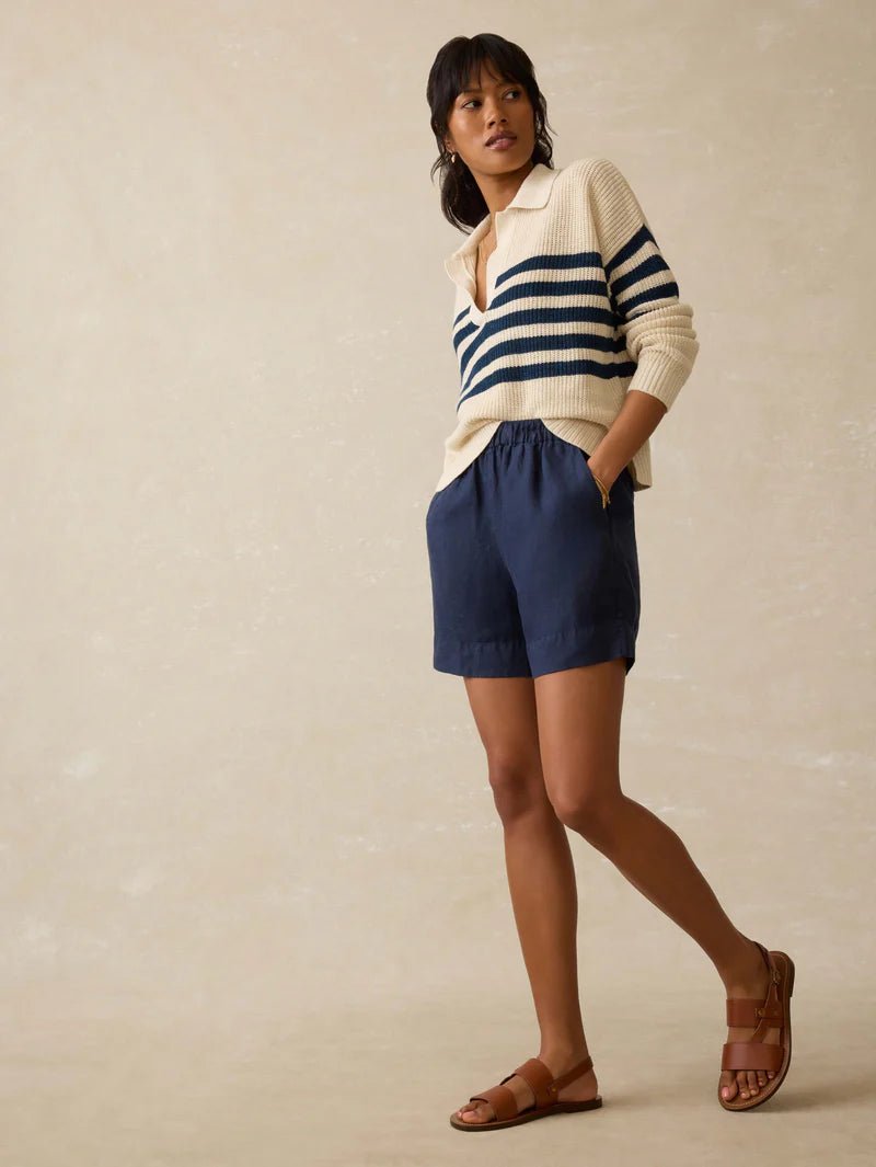 Laguna Linen Short - Navy - Elle Maxine