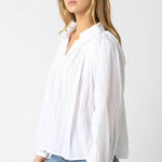 Lana Relaxed Button Down Blouse - White - Elle Maxine