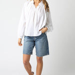 Lana Relaxed Button Down Blouse - White - Elle Maxine