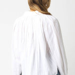 Lana Relaxed Button Down Blouse - White - Elle Maxine