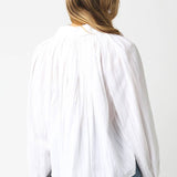 Lana Relaxed Button Down Blouse - White - Elle Maxine
