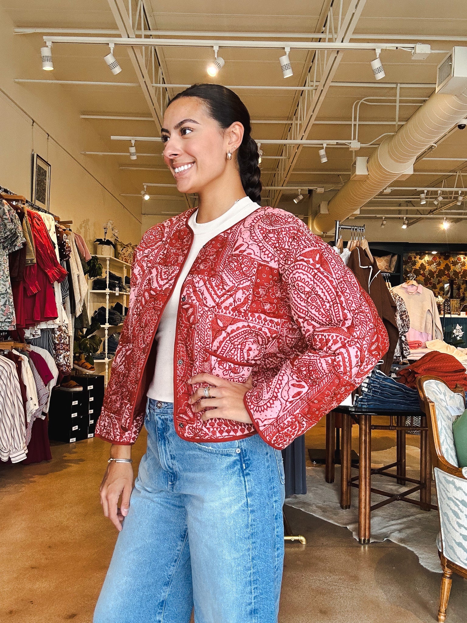 Lance Quilted Jacket - Terracotta - Elle Maxine