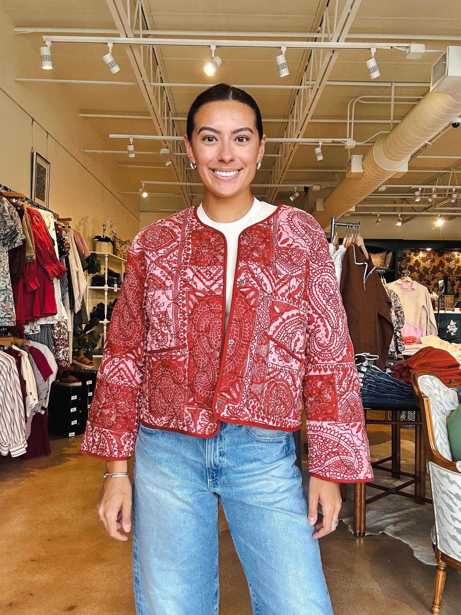 Lance Quilted Jacket - Terracotta - Elle Maxine