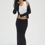 Landon Ribbed Skirt - Black - Elle Maxine
