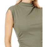 Lavali High Reck Ruched Top - Olive - Elle Maxine