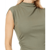 Lavali High Reck Ruched Top - Olive - Elle Maxine