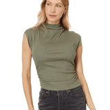 Lavali High Reck Ruched Top - Olive - Elle Maxine