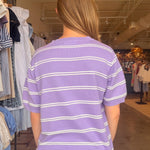 Lavender Stripe Knit Tee - Elle Maxine