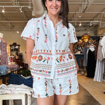 Layla Embroidered Shorts Set - Elle Maxine