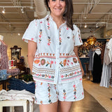Layla Embroidered Shorts Set - Elle Maxine