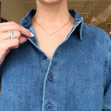 Leanna Puff Sleeve Denim Shirt - Elle Maxine