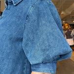 Leanna Puff Sleeve Denim Shirt - Elle Maxine