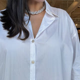 Leigh Collared Poplin Top - White - Elle Maxine