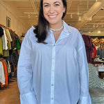 Leigh Collared Poplin Top - White - Elle Maxine