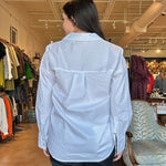 Leigh Collared Poplin Top - White - Elle Maxine