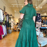 Lena Maxi Dress - Green Poplin - Elle Maxine