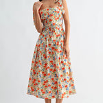 Leona Floral Pleated Midi Dress - Elle Maxine