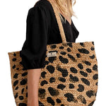Leopard Rattan Bag - Elle Maxine