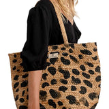 Leopard Rattan Bag - Elle Maxine