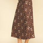 Leopard Silky Midi Skirt - Elle Maxine