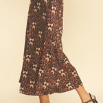 Leopard Silky Midi Skirt - Elle Maxine