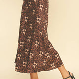 Leopard Silky Midi Skirt - Elle Maxine