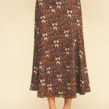 Leopard Silky Midi Skirt - Elle Maxine