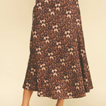 Leopard Silky Midi Skirt - Elle Maxine