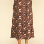 Leopard Silky Midi Skirt - Elle Maxine