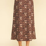 Leopard Silky Midi Skirt - Elle Maxine