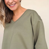 Lewton V-Neck Pullover Sweater - Elle Maxine
