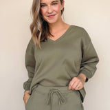 Lewton V-Neck Pullover Sweater - Elle Maxine